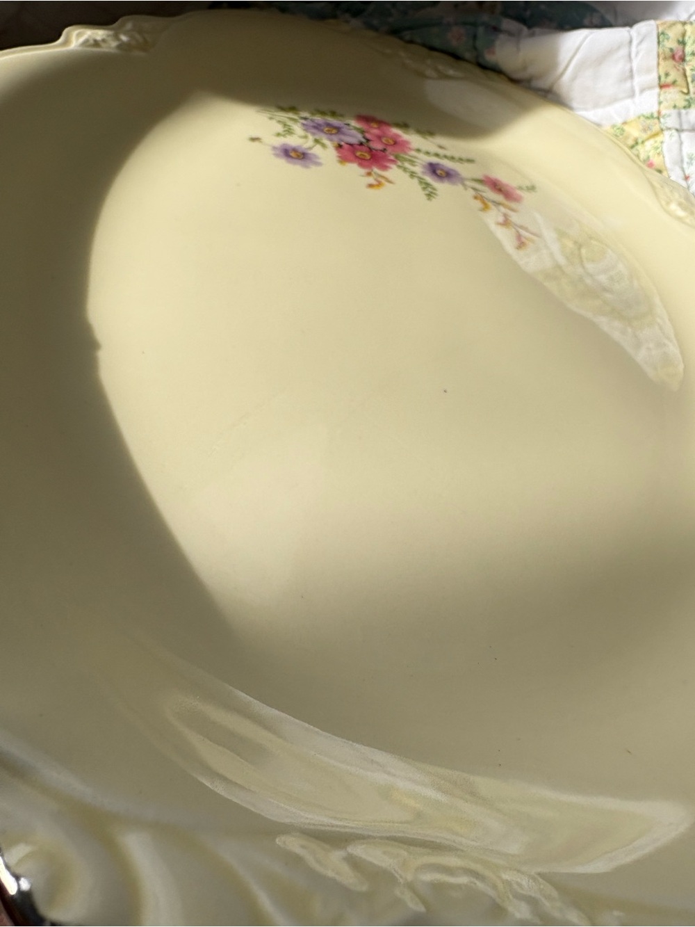 Vintage 1950s Floral Ceramic Serving Platter Homer Laughlin Virginia Rose M57N8 - Picture 6 of 16